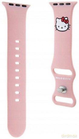 Pasek Hello Kitty Silicone Kitty Head na Apple Watch 42/44/45/49mm - różowy