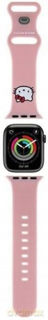 Pasek Hello Kitty Silicone Kitty Head na Apple Watch 42/44/45/49mm - różowy