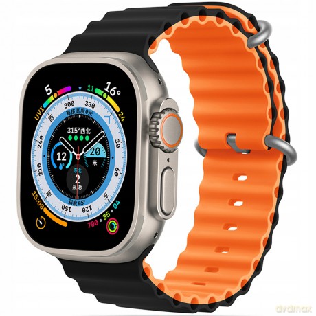 Pasek Tech-Protect IconBand Pro na Apple Watch 4 / 5 / 6 / 7 / 8 / 9 / SE / Ultra 1 / 2 (42/44/45/49 mm) - pomarańczowo-czarny