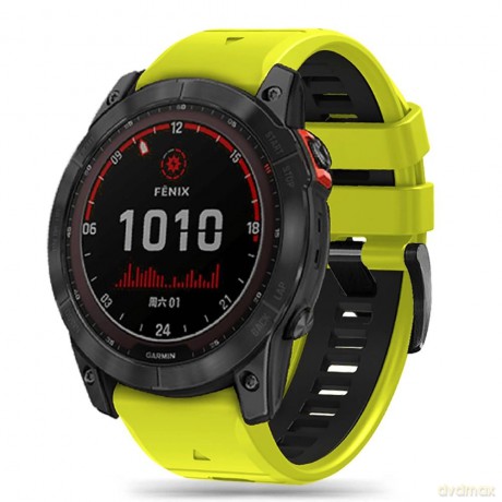 Pasek Tech-Protect IconBand Pro na Garmin Fenix 3 / 5X / 3HR / 5X Plus / 6X / 6X Pro / 7X - limonkowo-czarny
