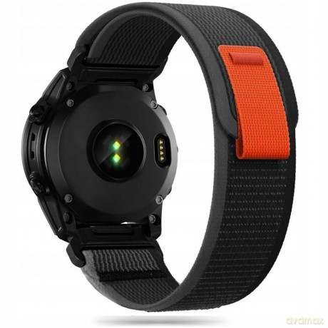 Pasek Tech-Protect Nylon na Garmin Fenix 5 / 6 / 6 Pro / 7 - czarno-pomarańczowy