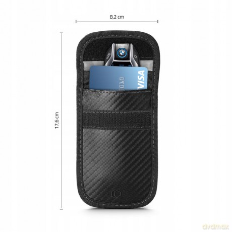 Pokrowiec RFID Tech-Protect V1 na kluczyki samochodowe - czarny karbon