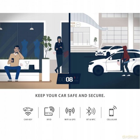 Pokrowiec RFID Tech-Protect V1 na kluczyki samochodowe - czarny karbon