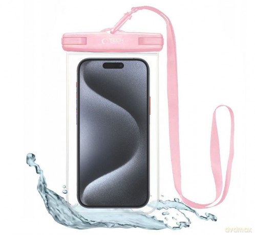 Pokrowiec Tech-Protect Waterproof Case UWC7 wodoodporny na urządzenia do 6.9" - różowy