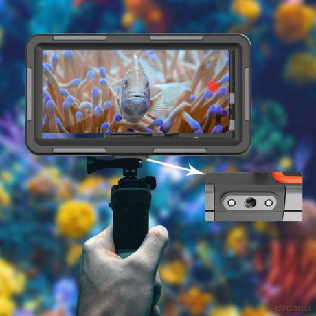 Pokrowiec Tech-Protect Waterproof Case wodoodporny IPX8 na smartfony 4.7-6.7" - czarno-pomarańczowy