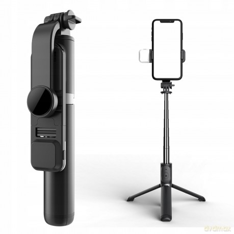 Selfie stick Tech-Protect L01S Bluetooth z tripodem do 70cm - czarny