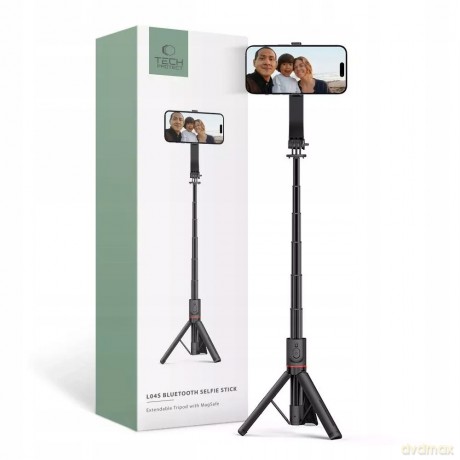 Selfie stick Tech-Protect L04S Bluetooth z tripodem do 95cm i głowicą 360 - czarny