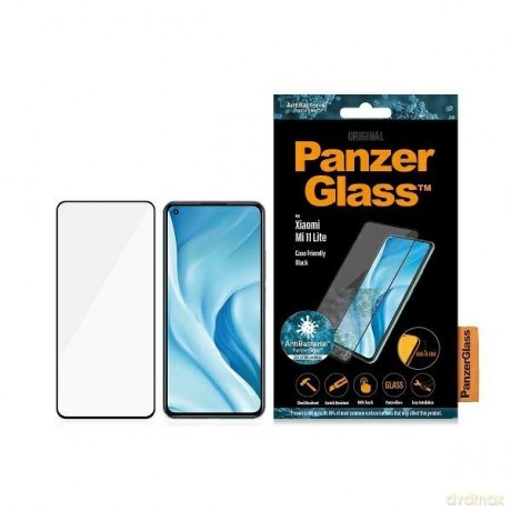 Szkło hartowane PanzerGlass E2E Regular na Xiaomi Mi 11 Lite 5G antybakteryjne - z czarną ramką