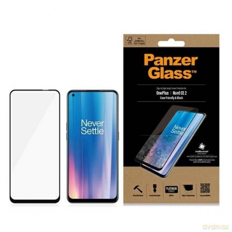 Szkło hartowane PanzerGlass E2E Super+ na OnePlus Nord CE 2 - z czarną ramką
