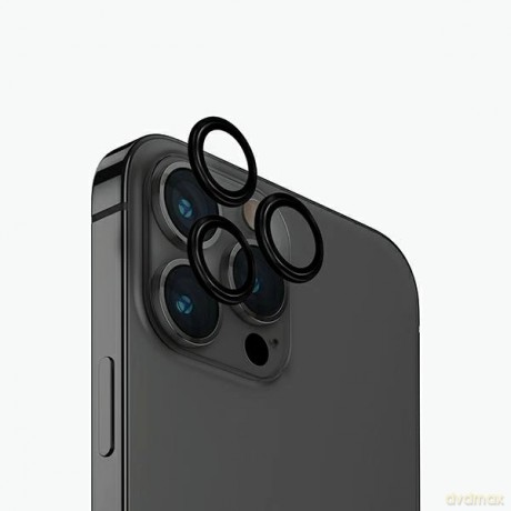 Szkło UNIQ Optix Aluminium Camera Lens Protector na obiektyw aparatu iPhone 15 Pro Max z aplikatorem - czarne