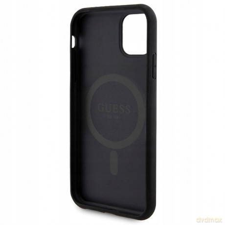 Zestaw etui Guess 4G Metal Logo na iPhone 11 + powerbank 5000mAh MagSafe - czarny