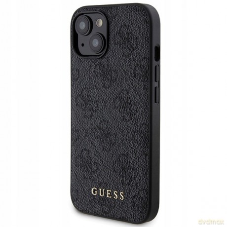 Zestaw etui Guess 4G Metal Logo na iPhone 15 + powerbank 5000mAh MagSafe - czarny