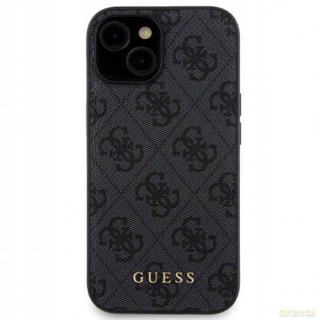 Zestaw etui Guess 4G Metal Logo na iPhone 15 + powerbank 5000mAh MagSafe - czarny