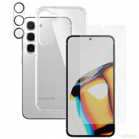 Zestaw PanzerGlass Bundle 3in1 etui przezroczyste + folia + osłona aparatu do Samsung Galaxy S23+