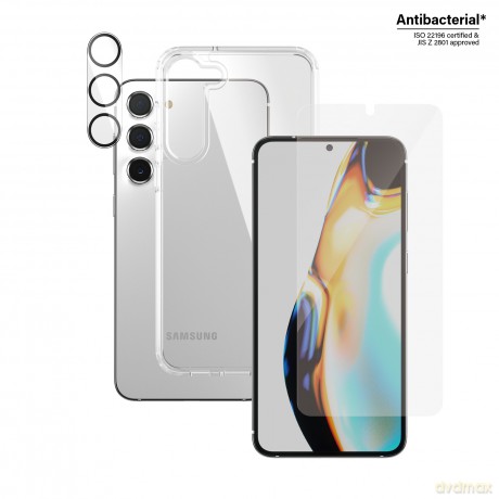 Zestaw PanzerGlass Bundle 3in1 etui przezroczyste + folia + osłona aparatu do Samsung Galaxy S23+