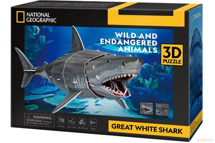 Cubic Fun puzzle 3D Zagroż.zwierz.Żarł.biały 10984