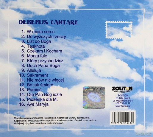 Debemus Cantare: List Do Boga [CD]