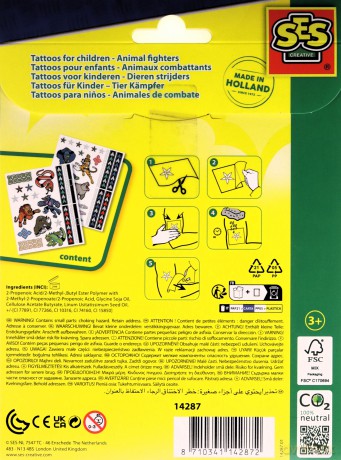 SES Tatuaże dla dzieci Wojow. zwierząt 14287 42872