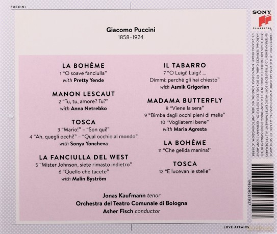 Jonas Kaufmann: Puccini: Love Affairs [CD]