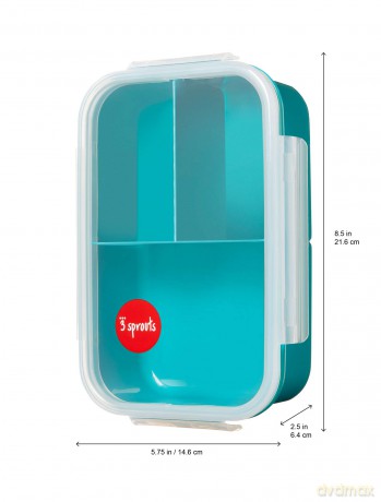 Lunchbox 3 Sprouts - Bento Box - Teal Bear