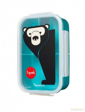 Lunchbox 3 Sprouts - Bento Box - Teal Bear