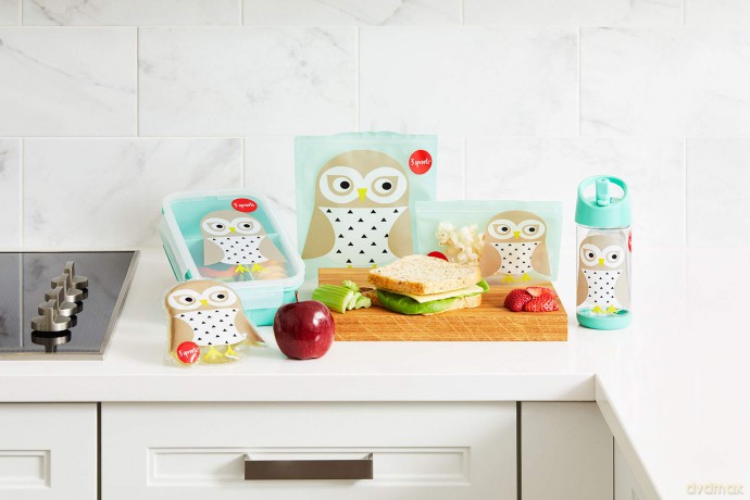 3 Sprouts - Water Bottle - Mint Owl