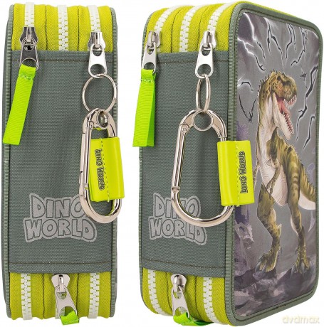 Dino World - Triple Pencil Case REFLECTOR (0411758)