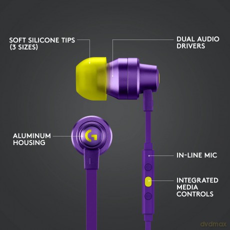 Logitech - G333 In-ear Gaming Headphones Purple