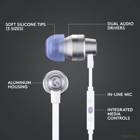 Logitech - G333 In-ear Gaming Headphones White