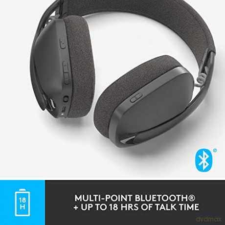 Logitech - Zone Vibe 100 Lightweight Wireless Over Ear Headphones - Noise Canceling Microphone - GRAPHITE