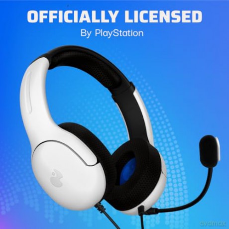 PDP LVL40 Wired Stereo Headset for PS4 and Playstation 5 White