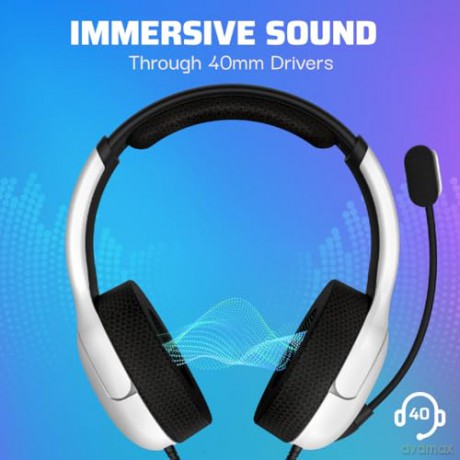 PDP LVL40 Wired Stereo Headset for PS4 and Playstation 5 White