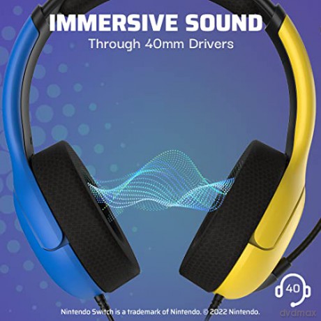 PDP Nintendo Switch Wired Headset LVL40 Yellow/Blue