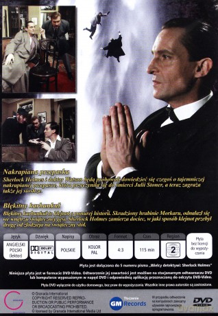 Sherlock Holmes 06: Nakrapiana przepaska / Błękitny karbunkuł (Wielcy Detektywi) [DVD]