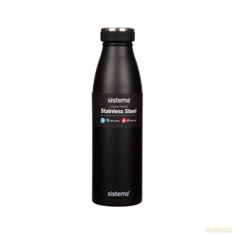 Sistema - 500ml Stainless Steel Bottle Black