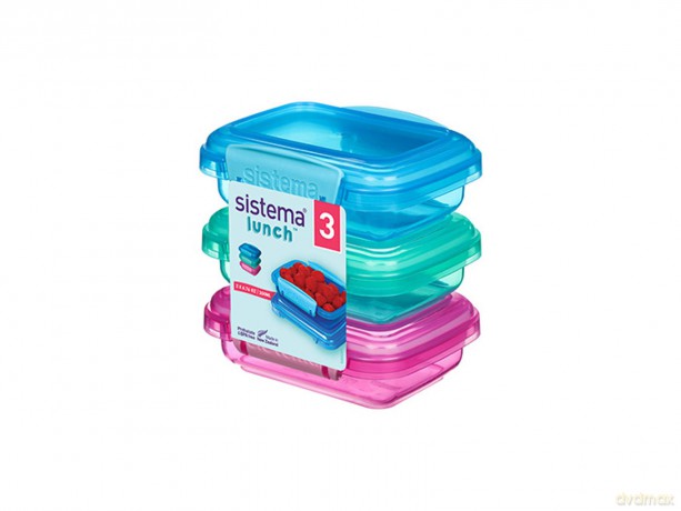 Sistema - Pack 200ml x 3 Lunch Coloured