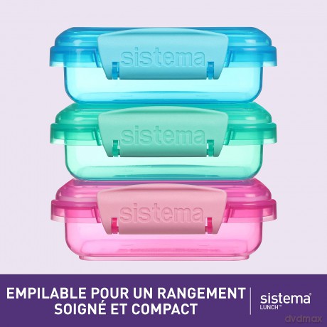 Sistema - Pack 200ml x 3 Lunch Coloured