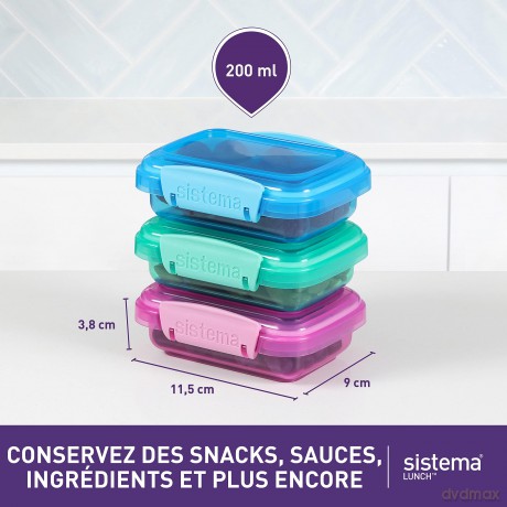 Sistema - Pack 200ml x 3 Lunch Coloured