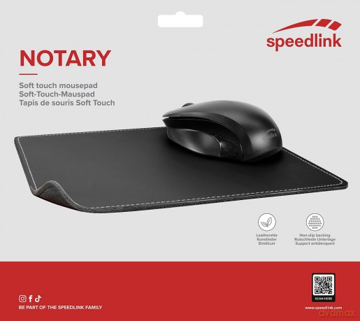 Podkładka Speedlink - NOTARY Soft Touch Mousepad, black