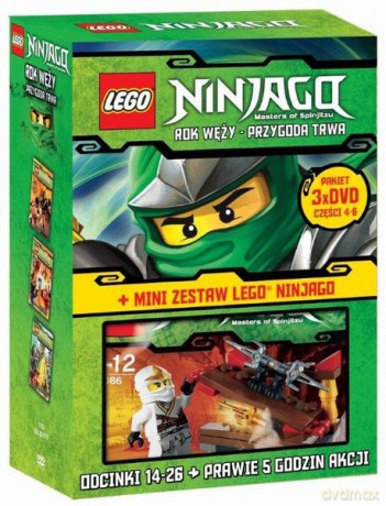LEGO Ninjago Rok węży część 4+5+6 [BOX] [3DVD]+[Gadżet]