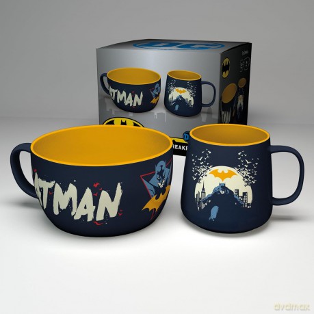 DC COMICS - Zestaw śniadaniowy Kubek + miska - Batman Iconic