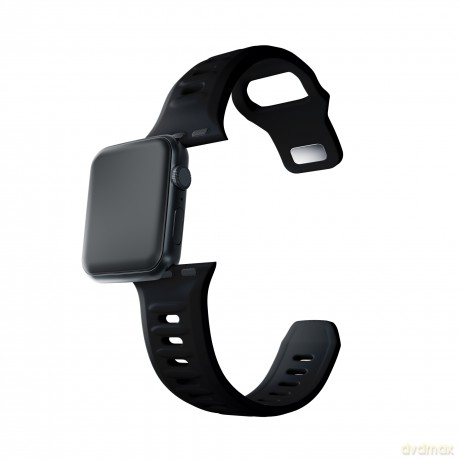 Pasek na Apple Watch 38/40/41 mm Black - 3mk Silicone Watch Strap for Apple