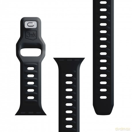 Pasek na Apple Watch 38/40/41 mm Black - 3mk Silicone Watch Strap for Apple
