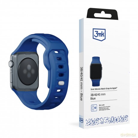 Pasek na Apple Watch 38/40/41 mm Blue - 3mk Silicone Watch Strap for Apple