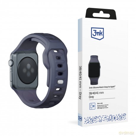 Pasek na Apple Watch 38/40/41 mm Gray - 3mk Silicone Watch Strap for Apple