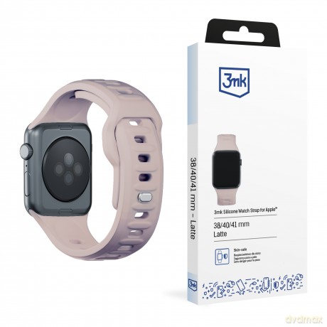 Pasek na Apple Watch 38/40/41 mm Latte - 3mk Silicone Watch Strap for Apple
