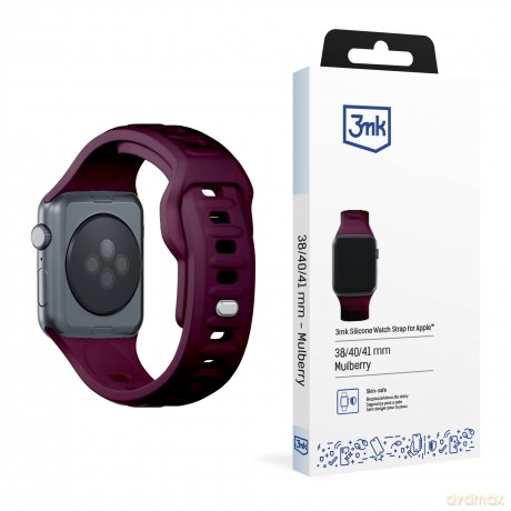 Pasek na Apple Watch 38/40/41 mm Mulberry - 3mk Silicone Watch Strap for Apple
