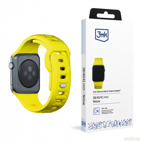 Pasek na Apple Watch 38/40/41 mm Yellow - 3mk Silicone Watch Strap for Apple