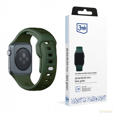 Pasek na Apple Watch 42/44/45/49 mm Dark Green - 3mk Silicone Watch Strap for Apple