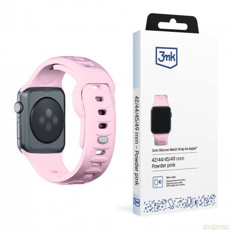 Pasek na Apple Watch 42/44/45/49 mm Powder Pink - 3mk Silicone Watch Strap for Apple